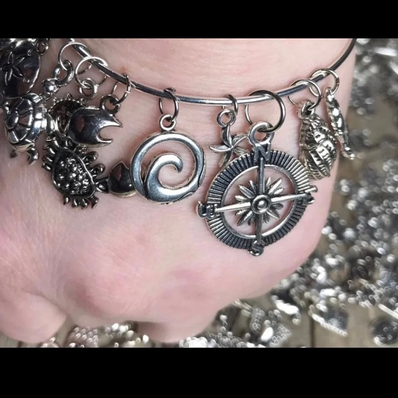 100 Tibetan Silver Tone Charms Mixed Lot Grab Bag - Picture 6 of 12